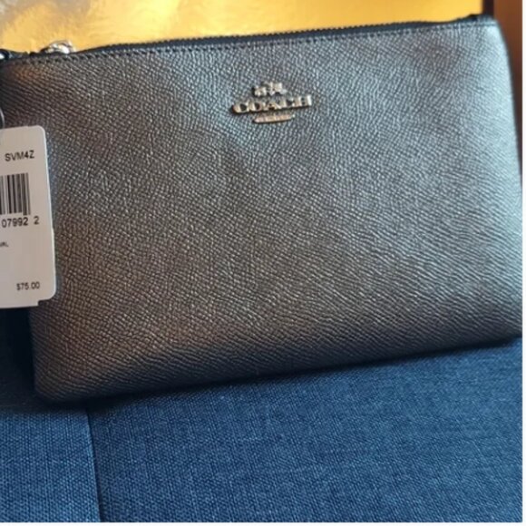 NWT COACH METALLIC GRAPHITE SATCHEL - 3 Piece Set - Coach Leather Edie H… - Picture 8 of 11